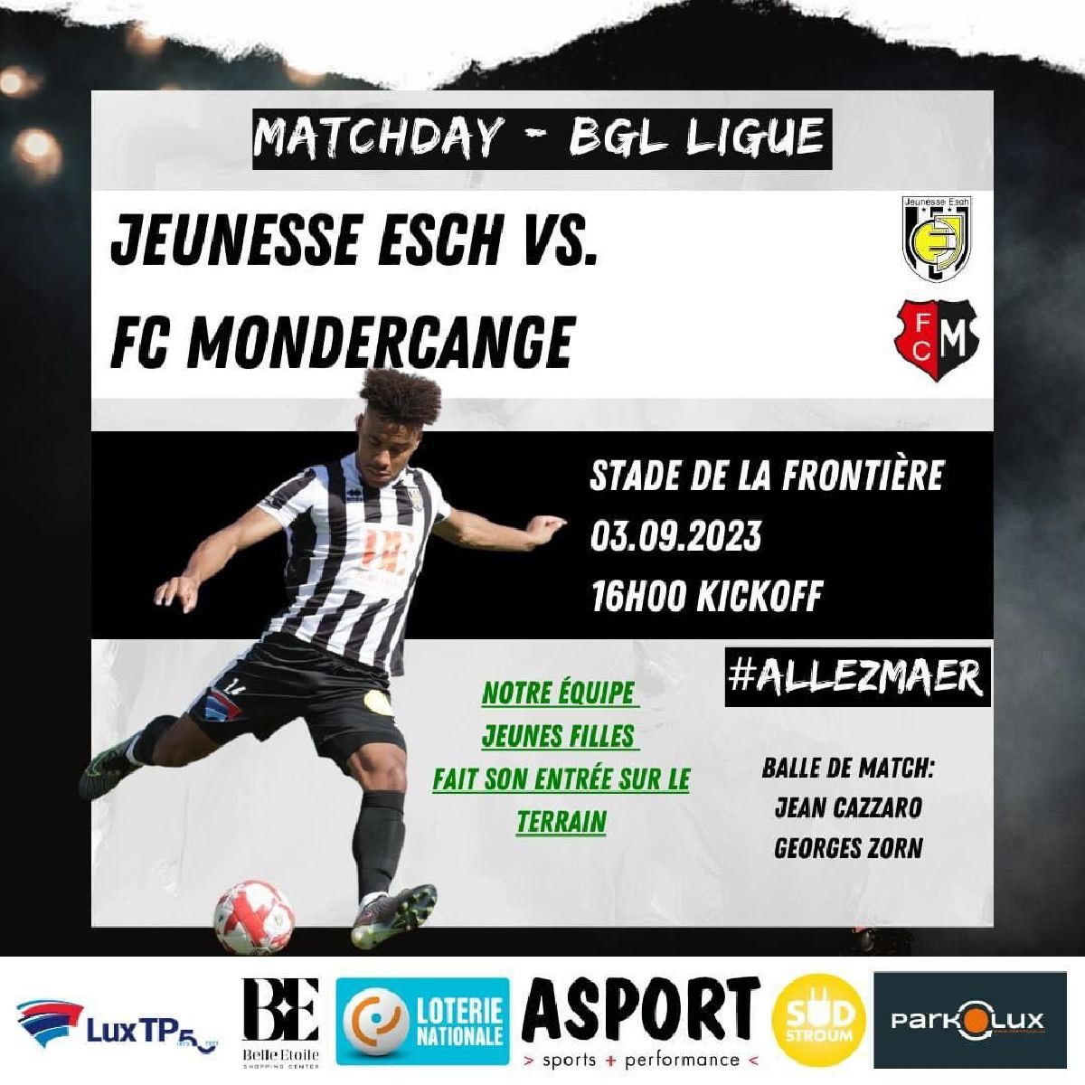 Jeunesse Esch - FC Mondercang en Sonndeg 03/09/23