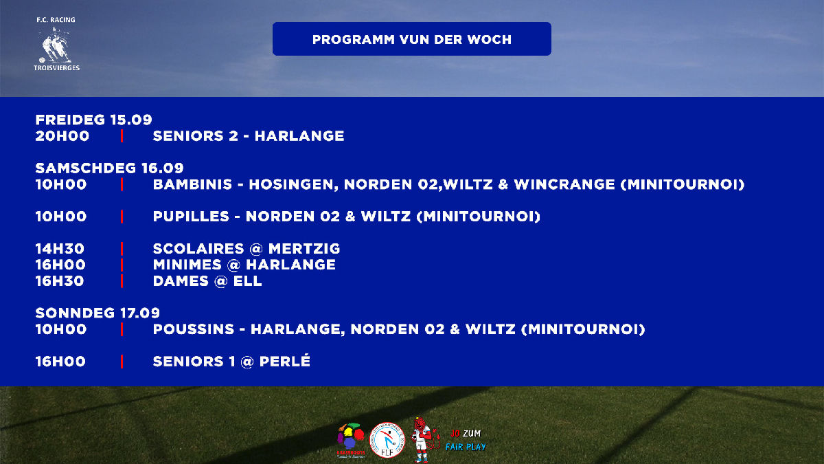 Programm vun dëser Woch