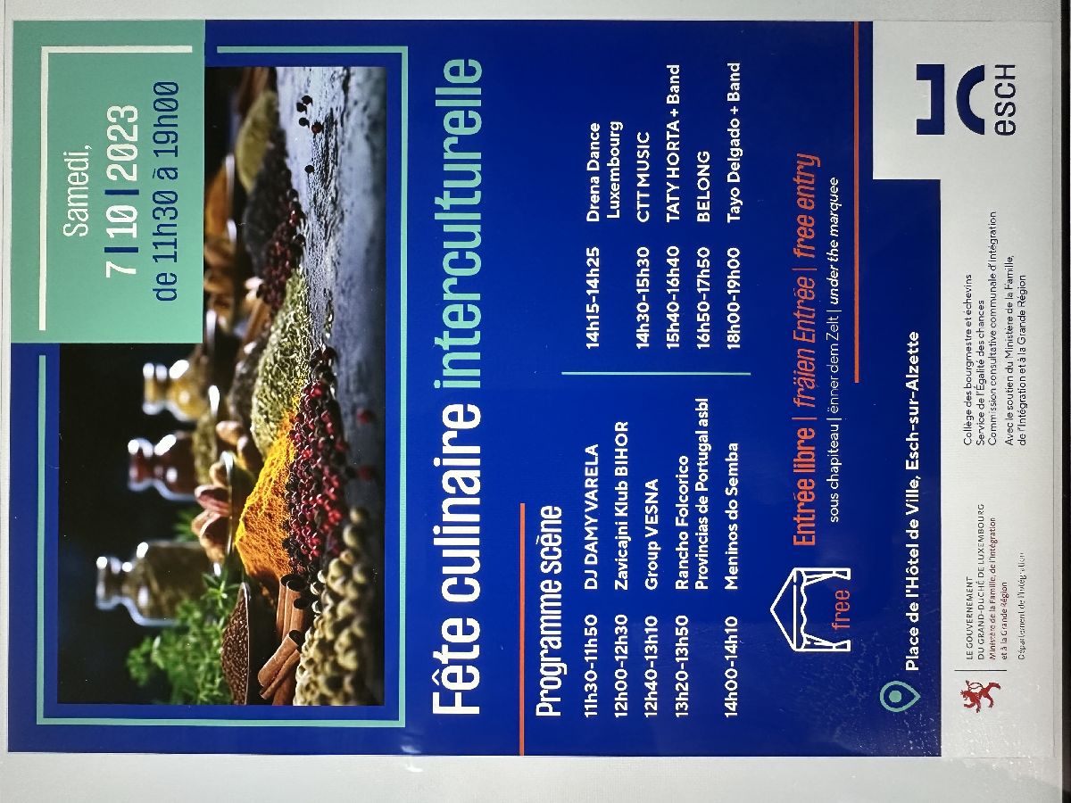 Fête culinaire, place Hôtel de Ville Esch, samedi 7 octobre 2023