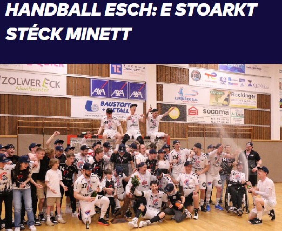HANDBALL ESCH: E STOARKT STÉCK MINETT - den escher.BLOG