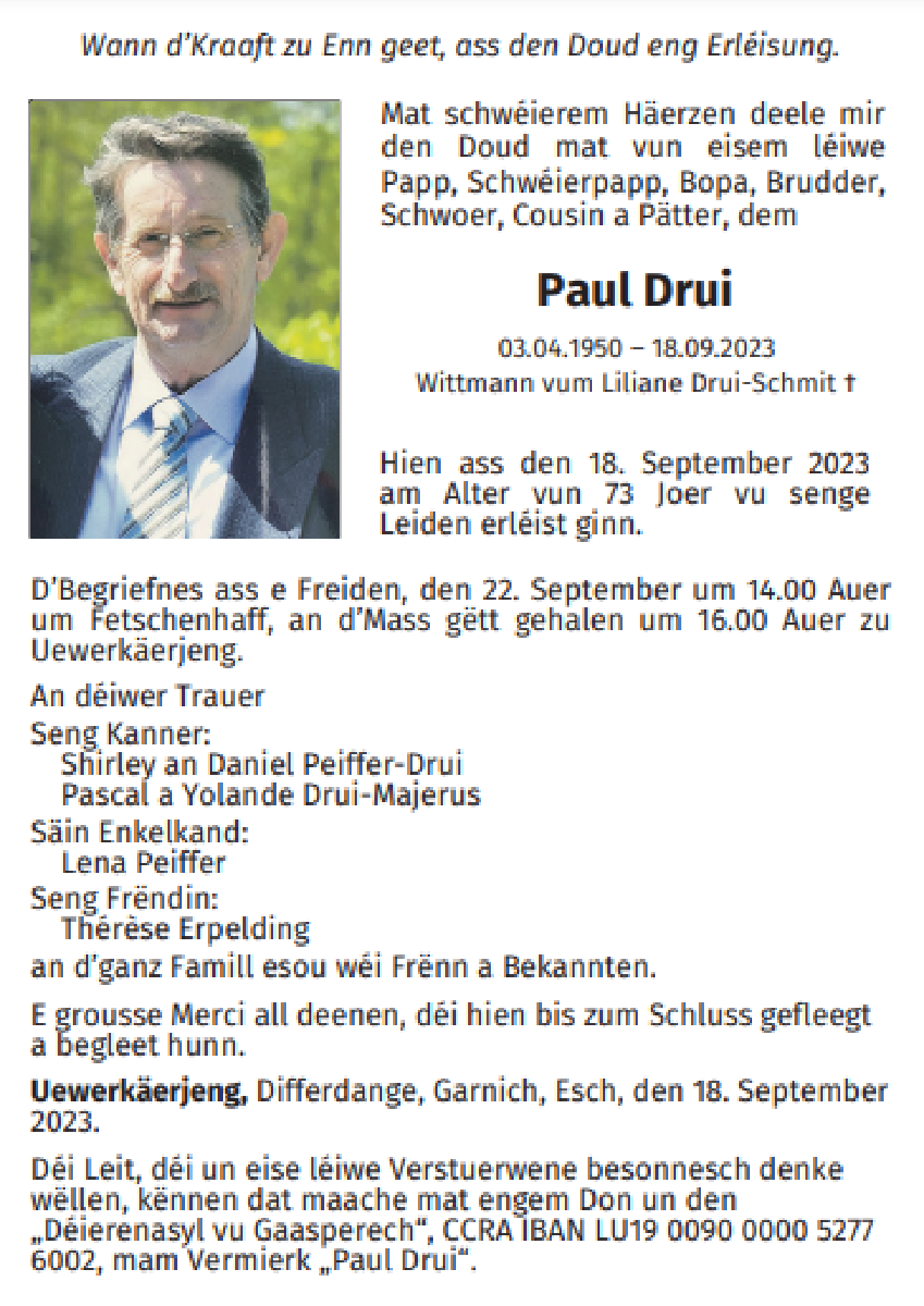 RIP Paul Drui
