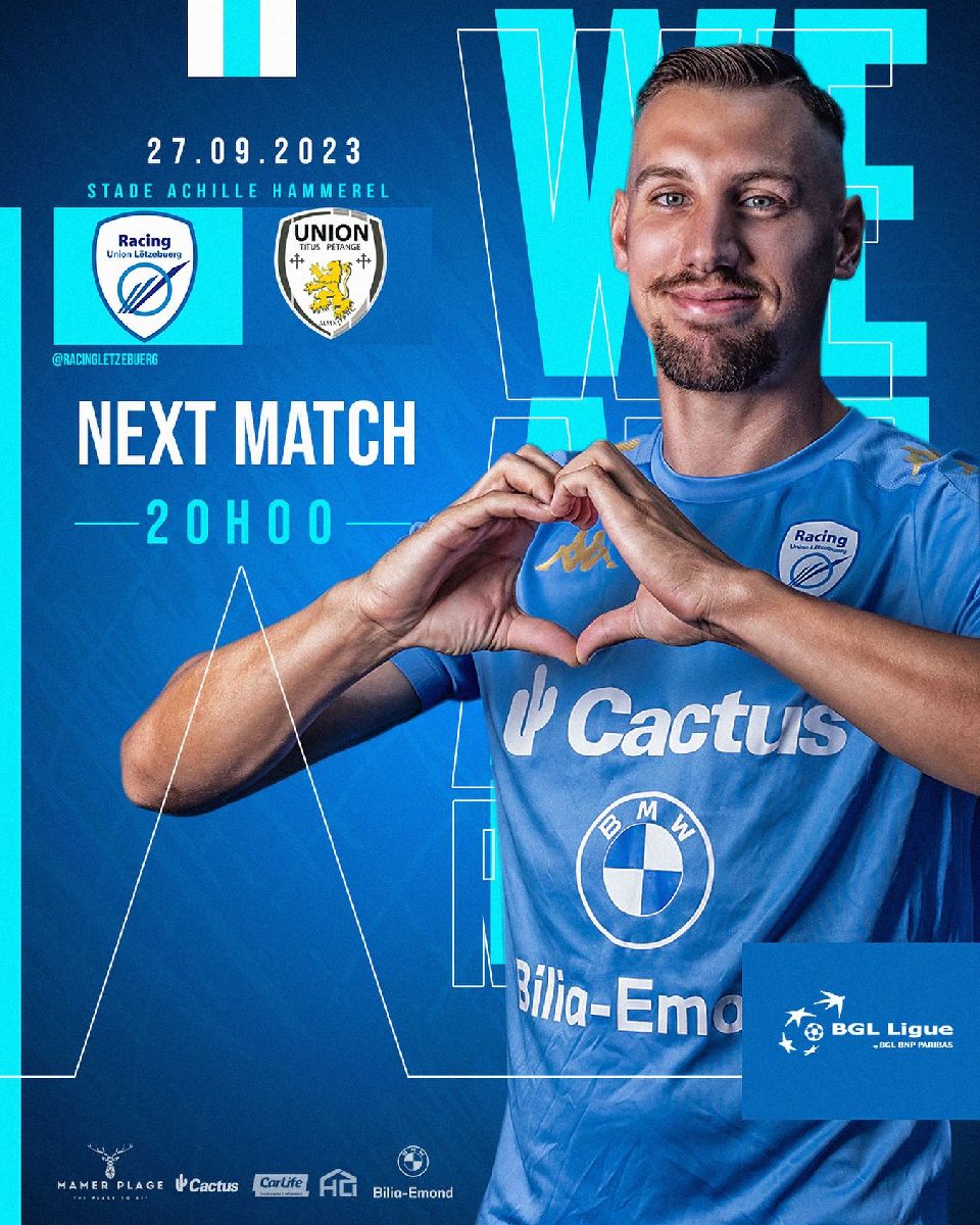 Le Racing recevra Union Petange