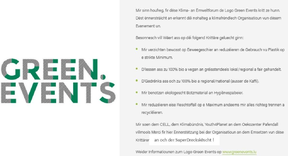GREEN EVENTS LU - och eist Hierschtfest 2023 !