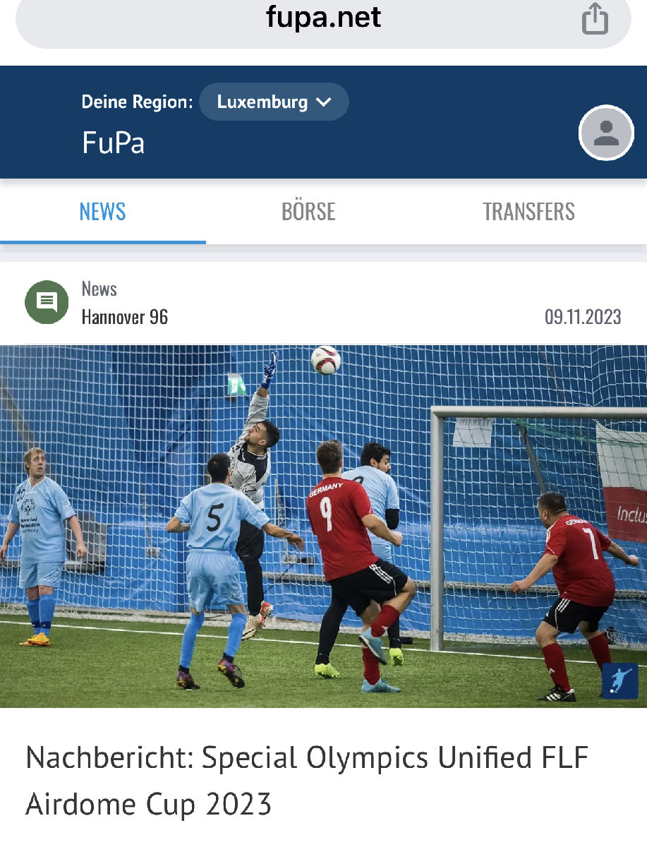 FUPA.net e flotten Artikel vum Unified CUP