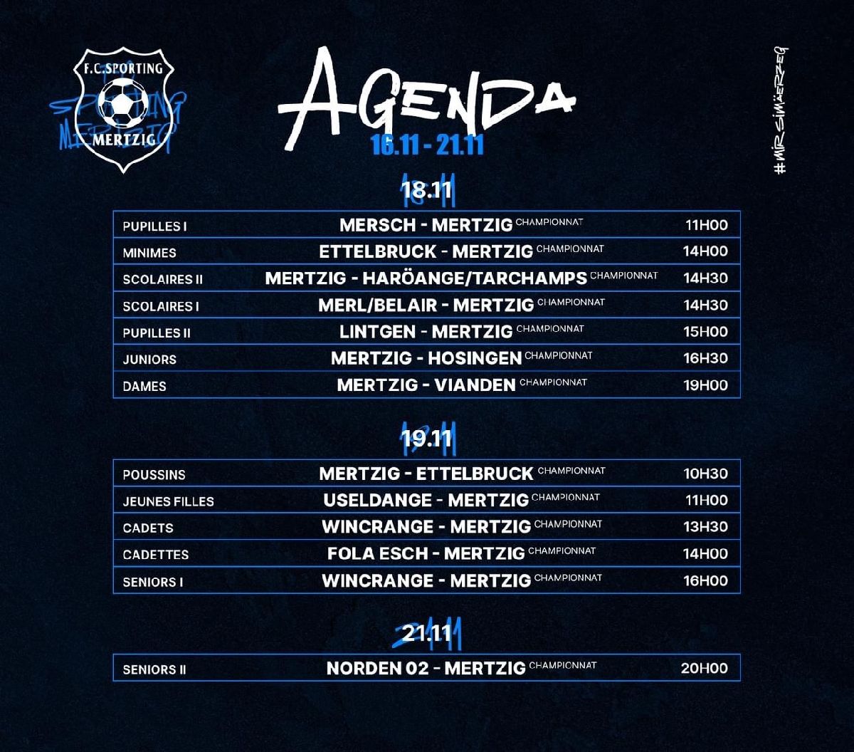 Agenda vum 10.11 - 21.11