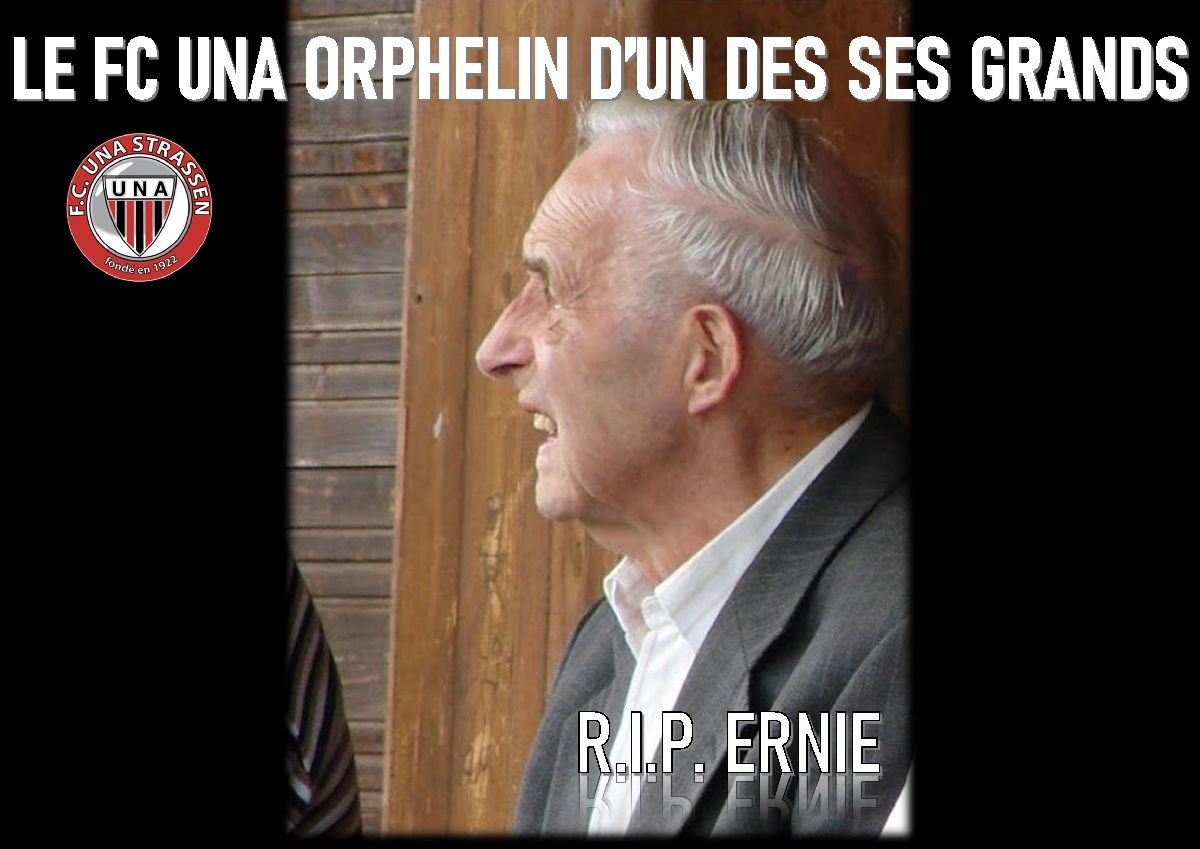 Pilier de l'équipe fanion, puis supporter du FC UNA depuis les années d'après-guerre, Ernie à rarement manqué à l'appel.                   