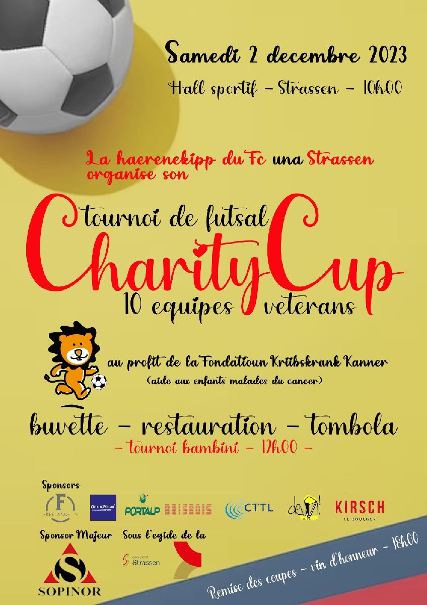 Le samedi 2 décembre à partir de 10 hrs - FC UNA CHARITY CUP 2023