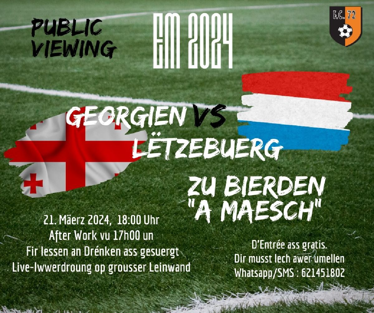 Public Viewing: Georgien vs Lëtzebuerg
