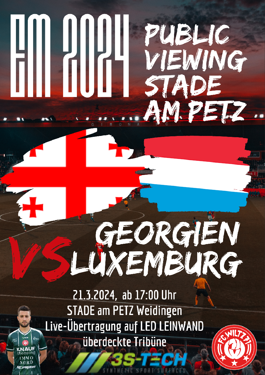 Public Viewing Luxembourg vs. Georgien - 21.03. ab 17:00