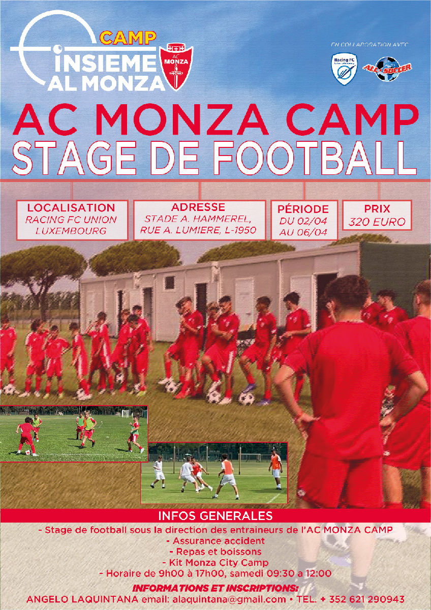 Stage de Football pour les Garçons en Collaboration avec le AC Monza!