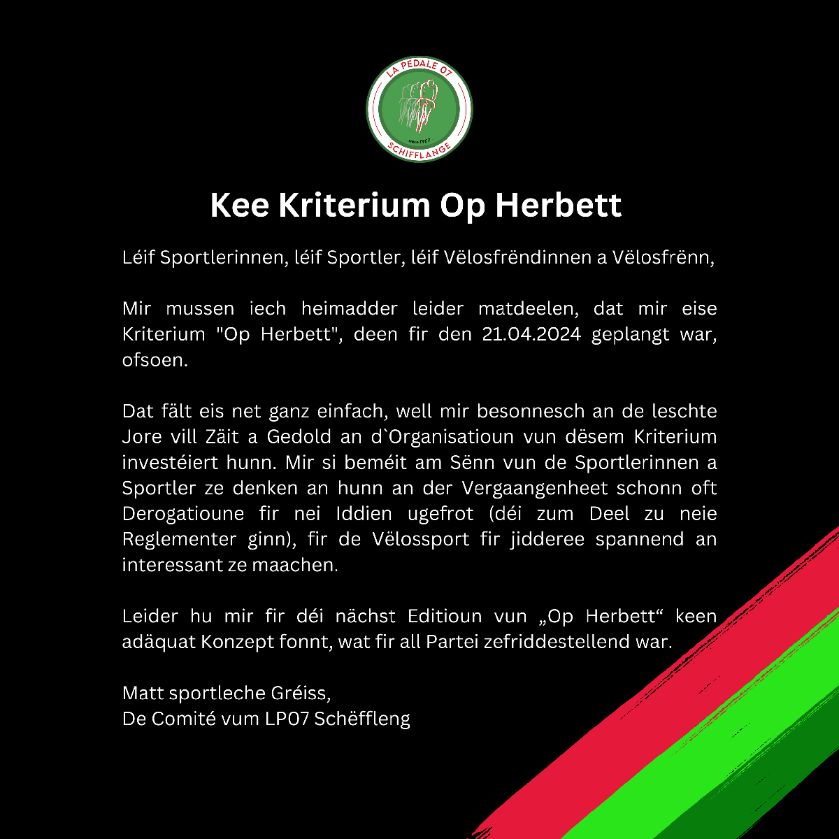 2024 kee Kriterium op Herbett