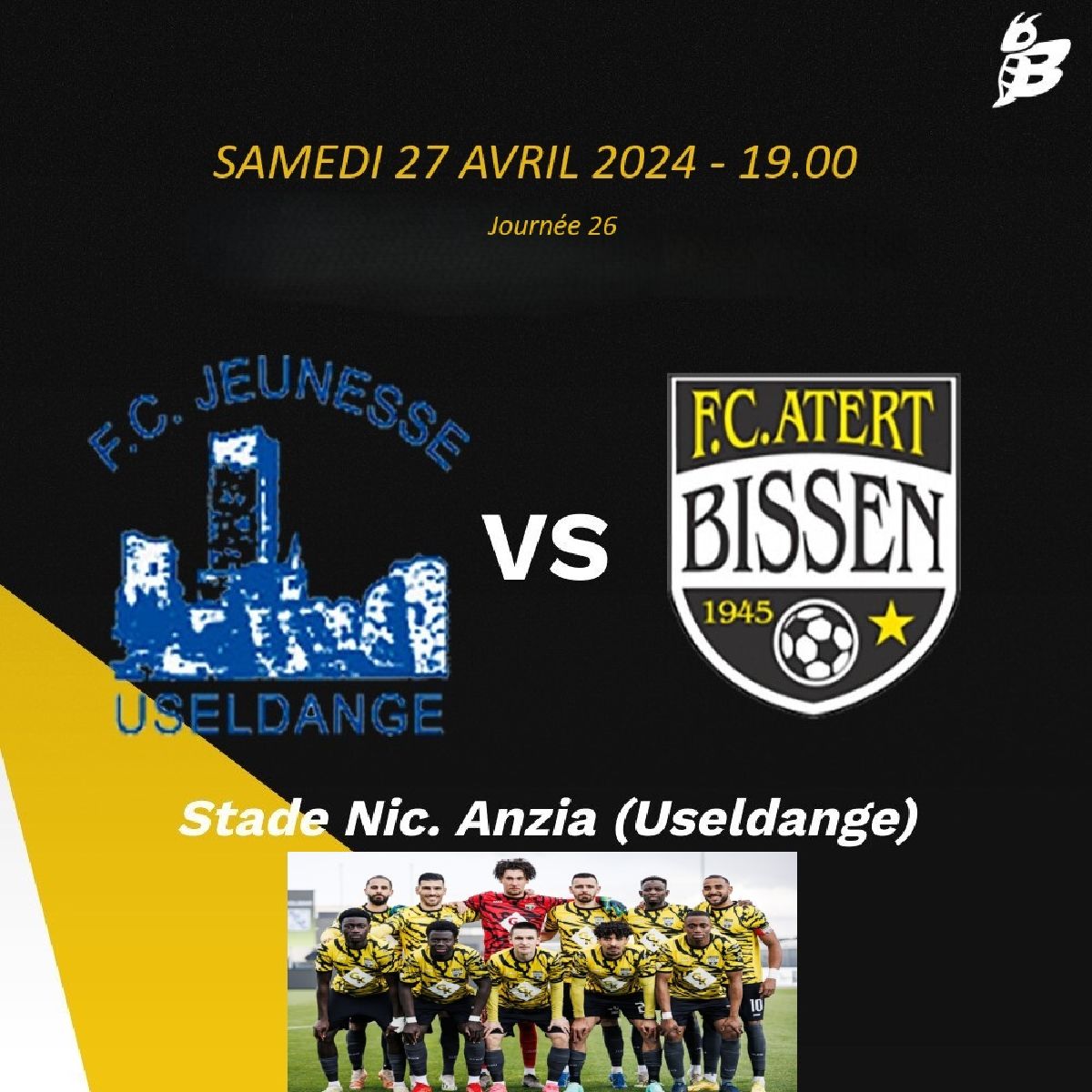 Match Day - Samedi  27/4/2024 - 19.00 - FC Jeunesse Useldange - FC Atert Bissen