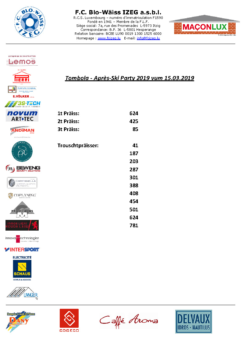 TOMBOLA - Après-Ski Party XXL 2019