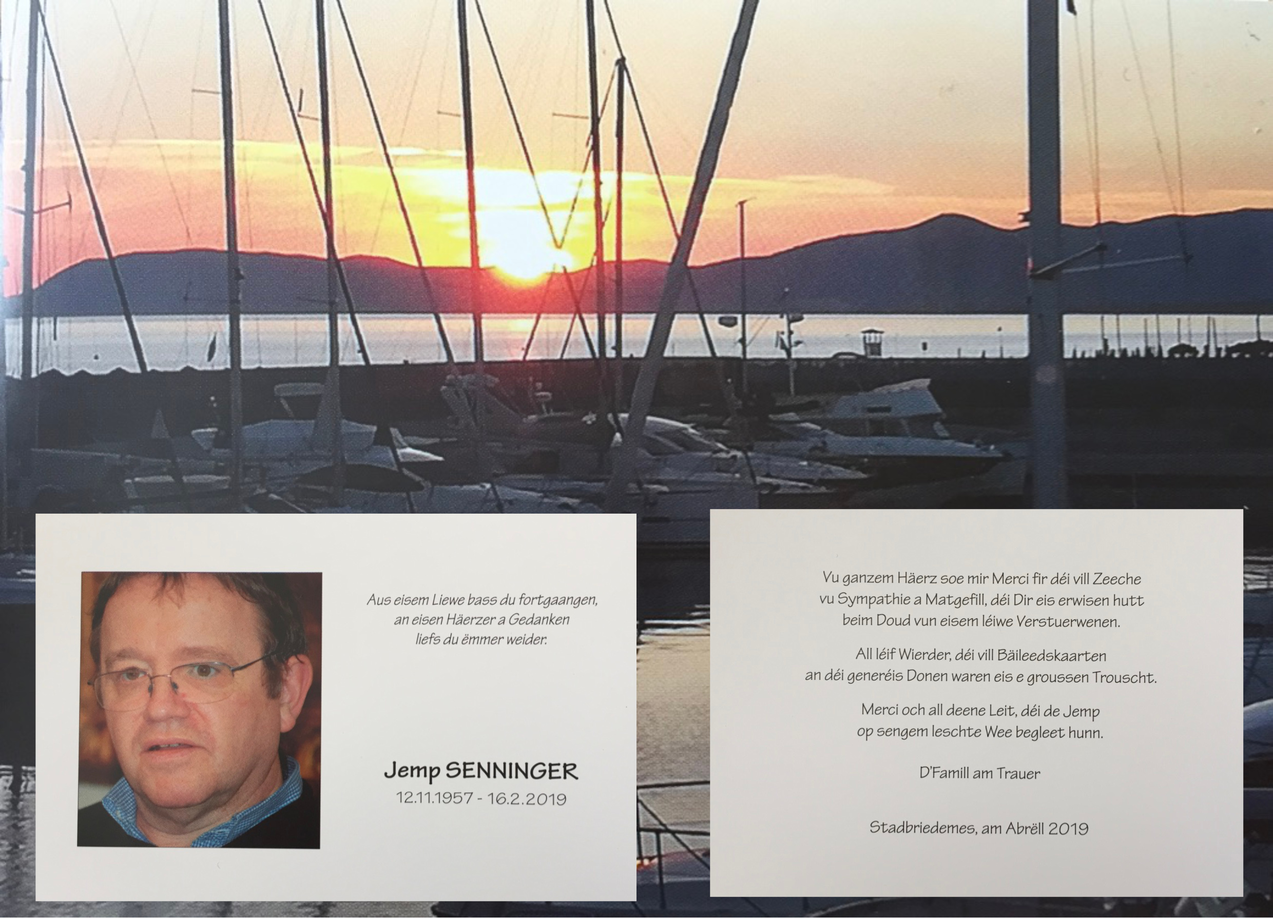 Remerciement Jemp Senninger Remerciement Jemp Senninger