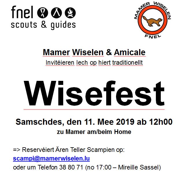 MAMER WISELEN: WISEFEST 2019, den 11 Mee 2019 MAMER WISELEN: WISEFEST 2019, den 11 Mee 2019