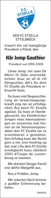 Den Fc Etzella an déiwer Trauer