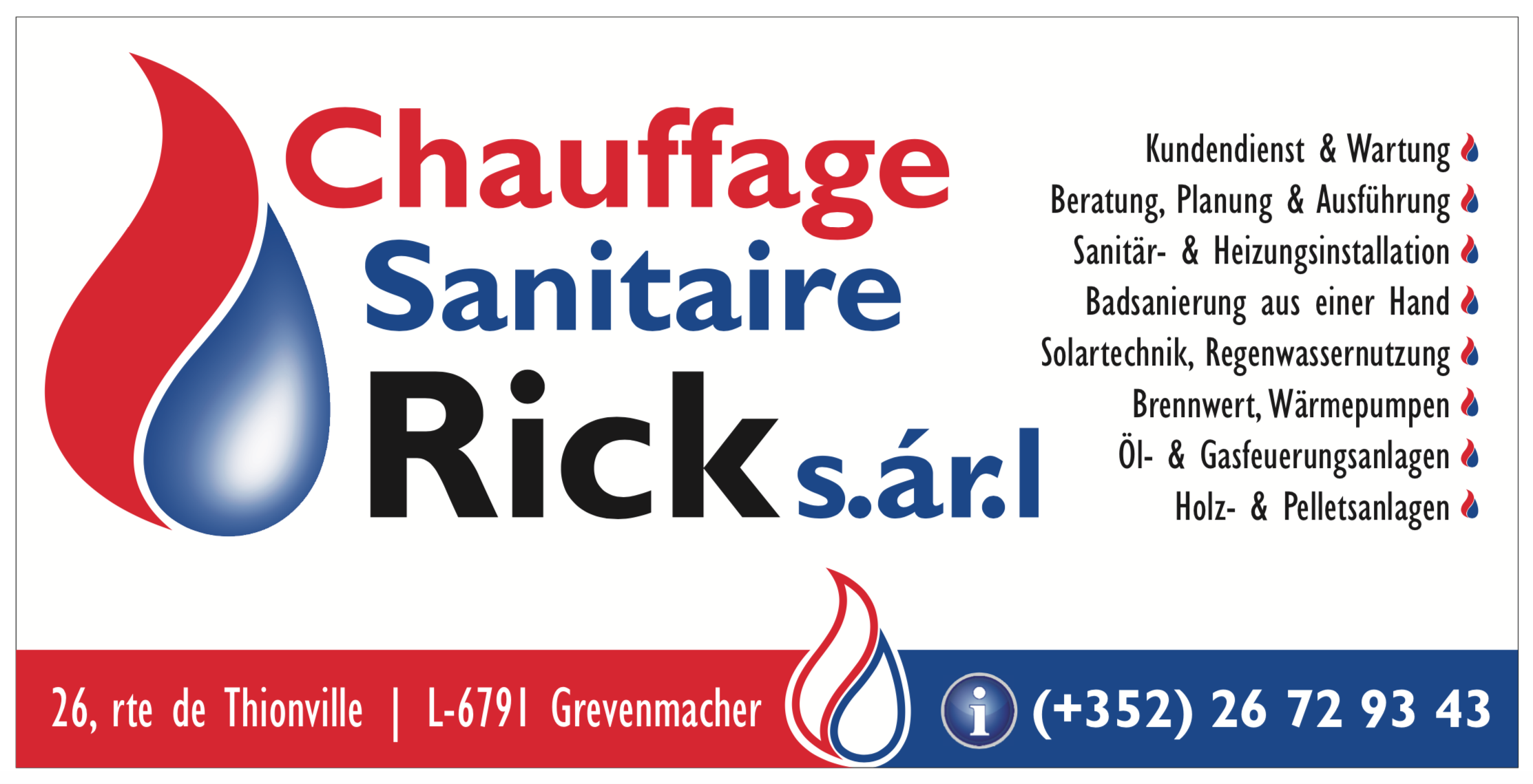 NEIE SPONSOR: CHAUFFAGE RICK sàrl GREVENMACHER