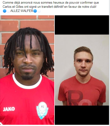 14/06/2019 Transferts défintifs 2019/2020 Carlos Gomes et Gilles Schank