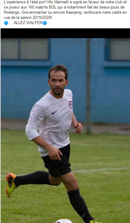 14/06/2019 Nouveau transfert 2019/2020 Vito Marinelli