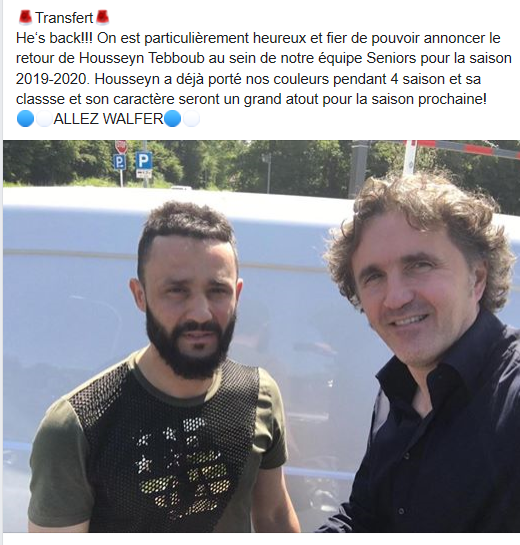 14/06/2019 Nouveau transfert 2019/2020 Housseyn Thebboub