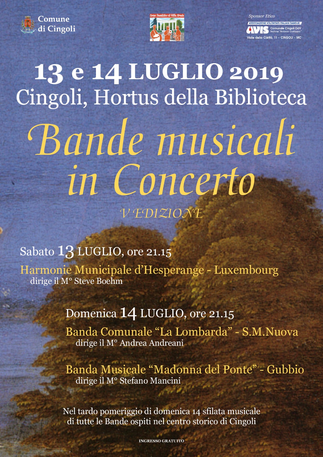 Eröffnung vum Festival Bande Musicale in Concerto zu Cingoli