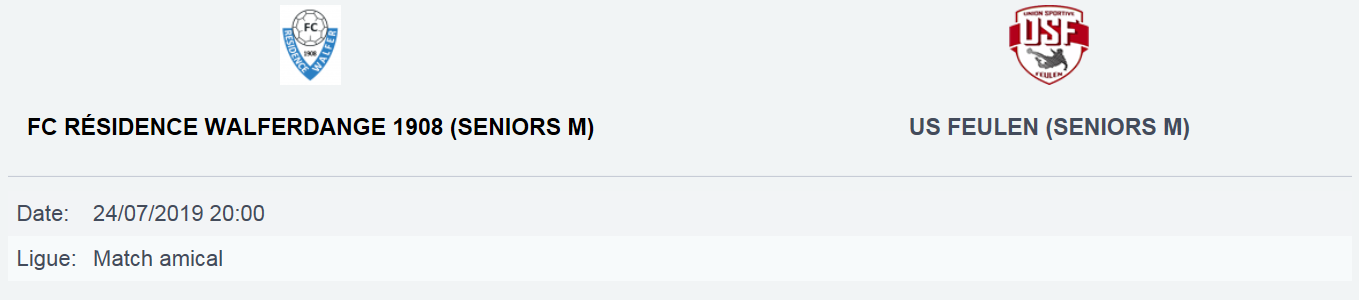 24/07/2019 Match amical de préparation à Walferdange Terrain synthétique