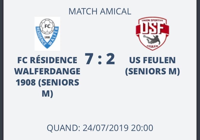 24/07/2019 Resultat Match Amical