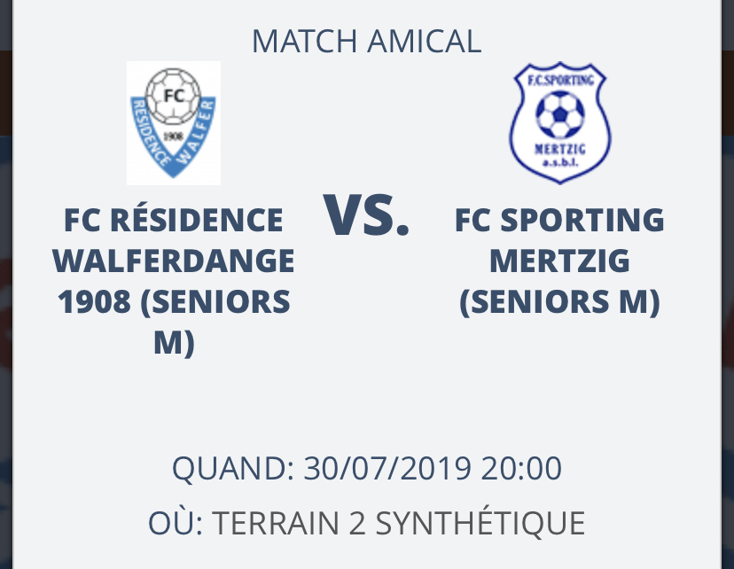 30/07/2019 Match amical