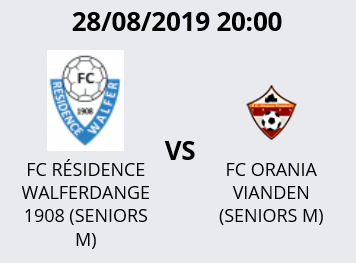 28/08/2019 20h00 Match Coupe FLF
