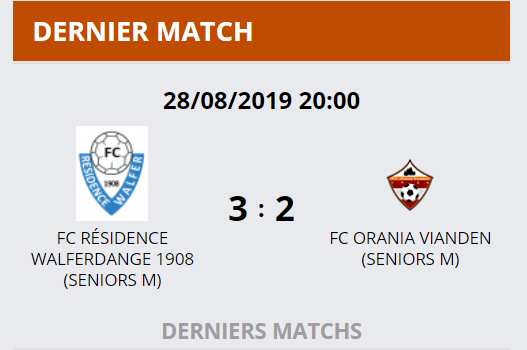 28/08/2019 Résultat Match Coupe FLF