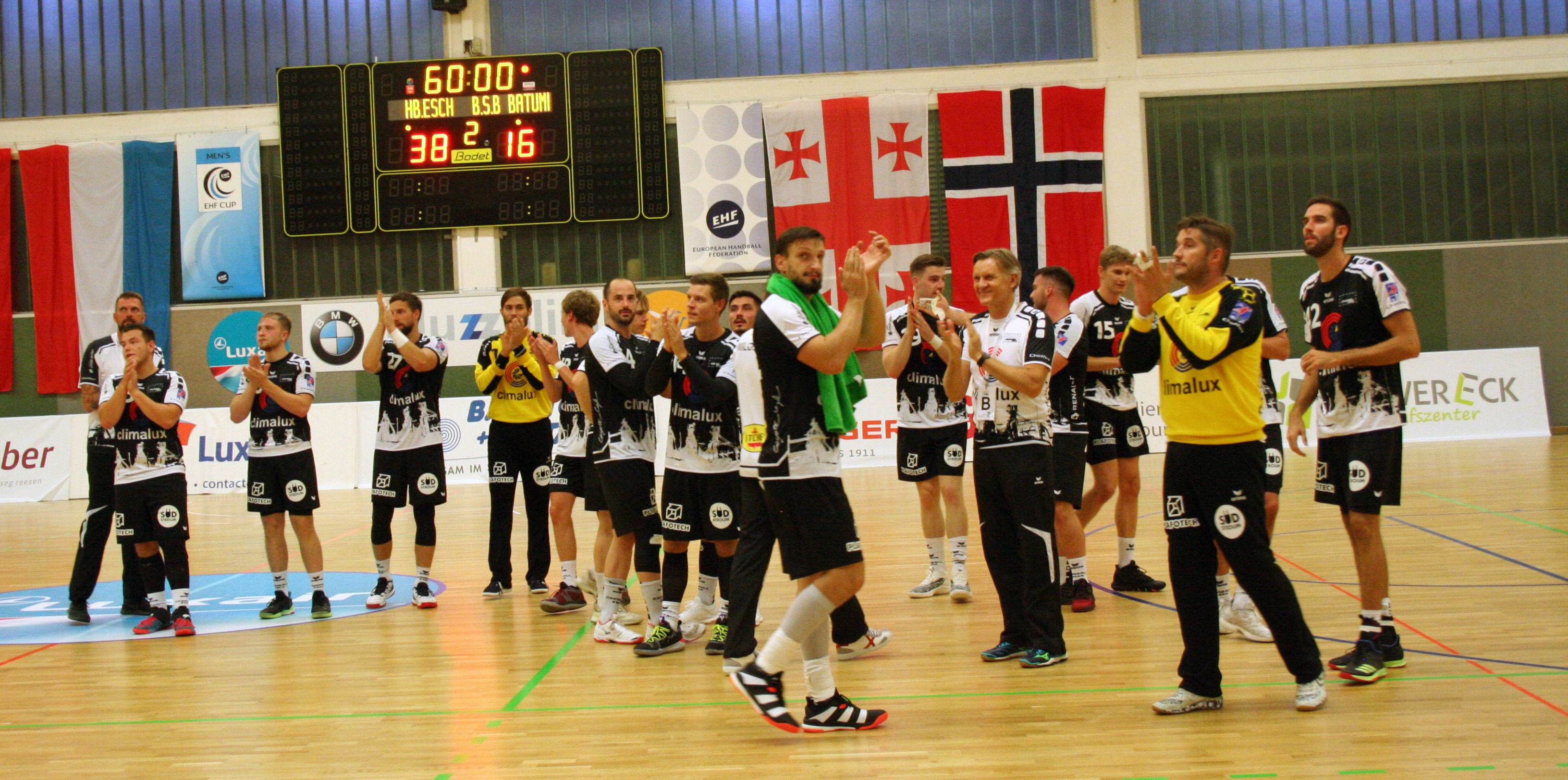 Eis Hären iwwerrennen BSB Batumi mat 38-16 an der 1. Ronn vum EHF-Cup Eis Hären iwwerrennen BSB Batumi mat 38-16 an der 1. Ronn vum EHF-Cup