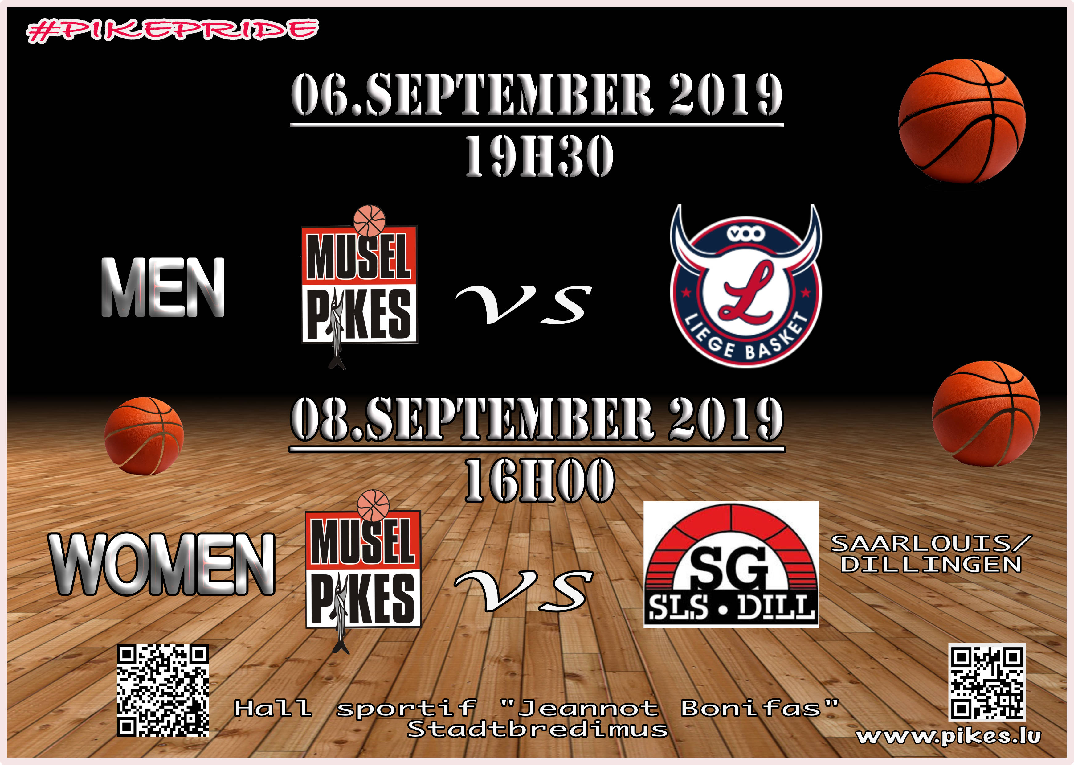 next practice games for Pikes men and ladies