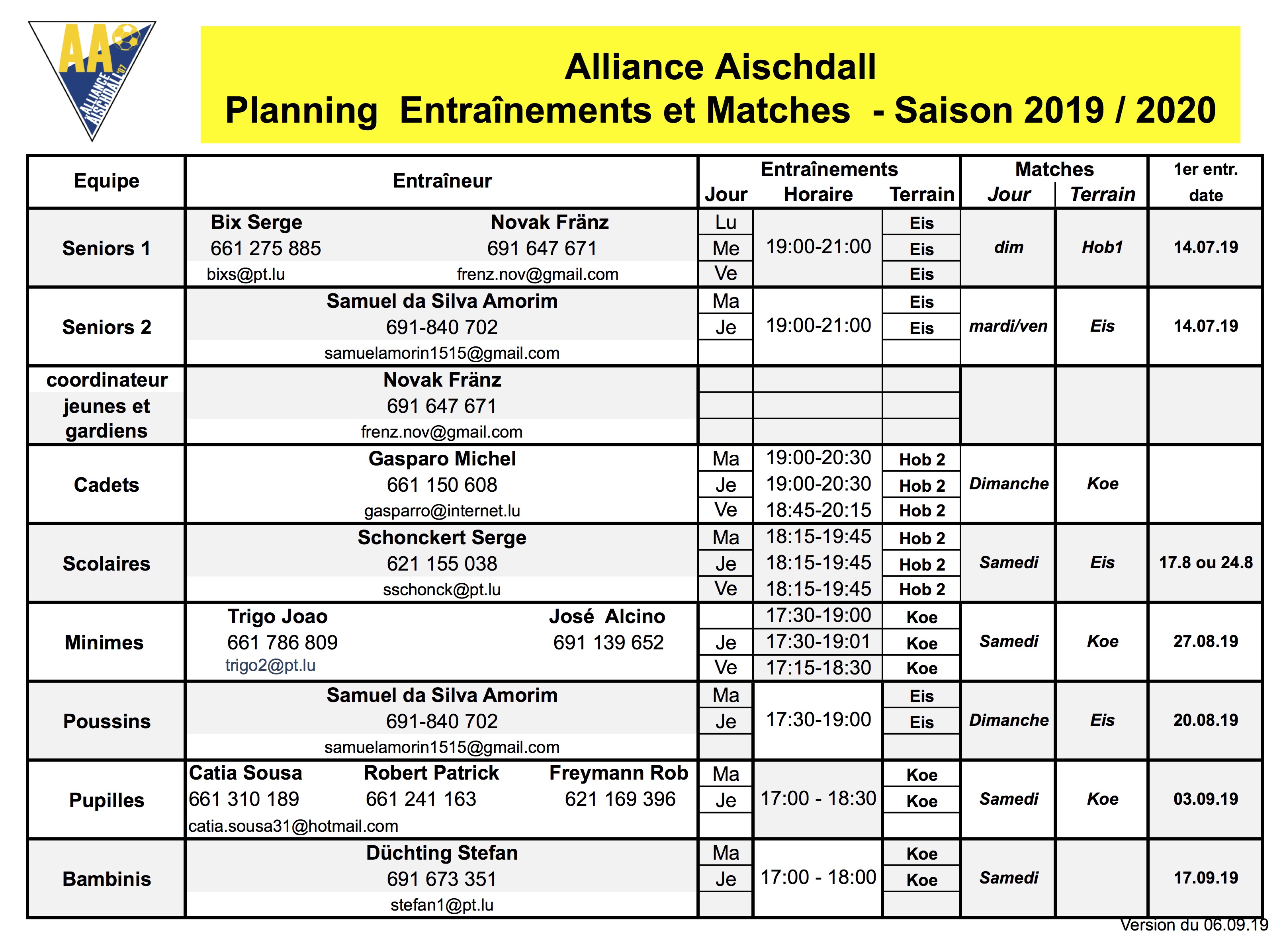 Planning 2019/2020