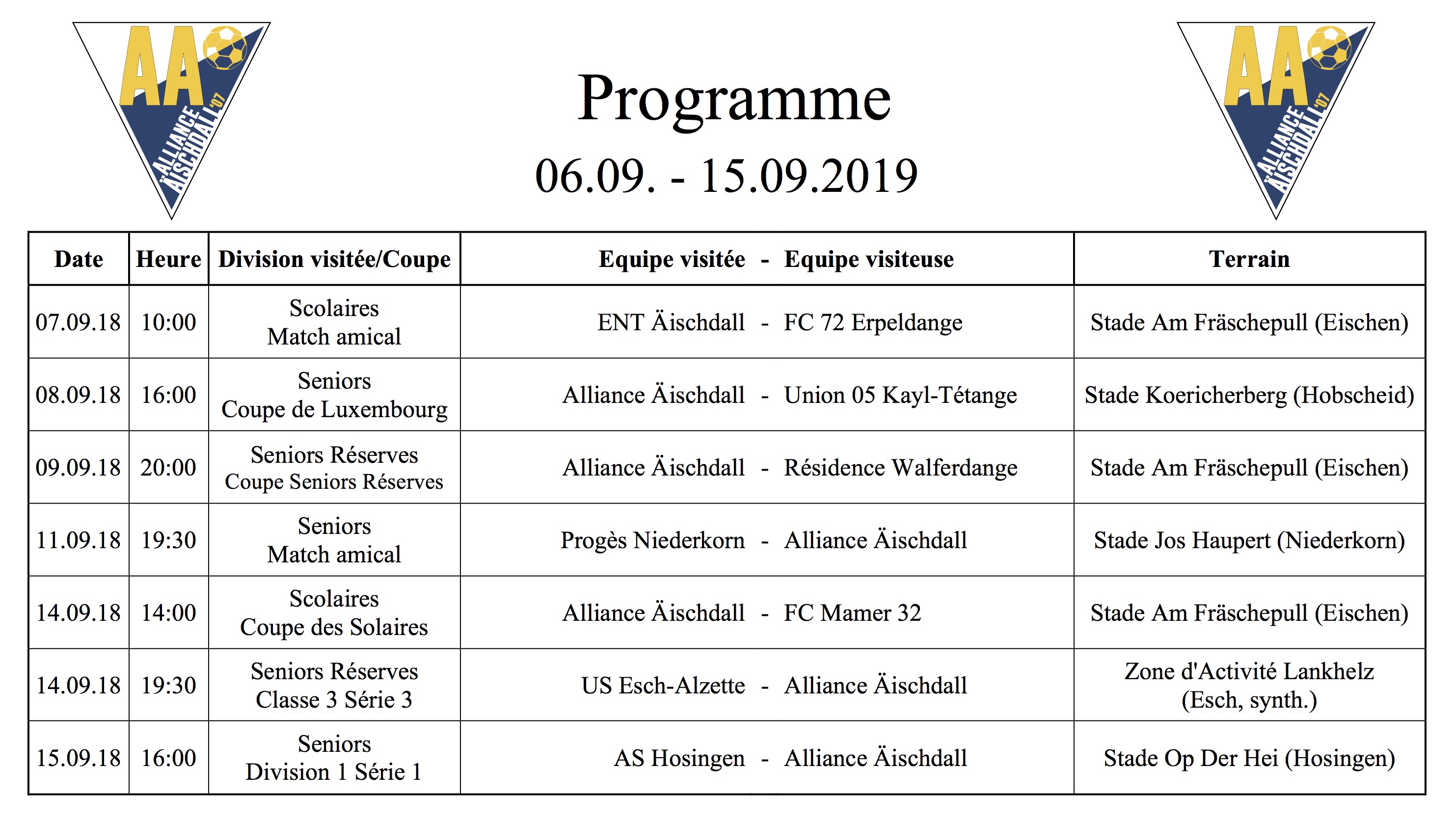 Programm 06.09.-15.09.2019