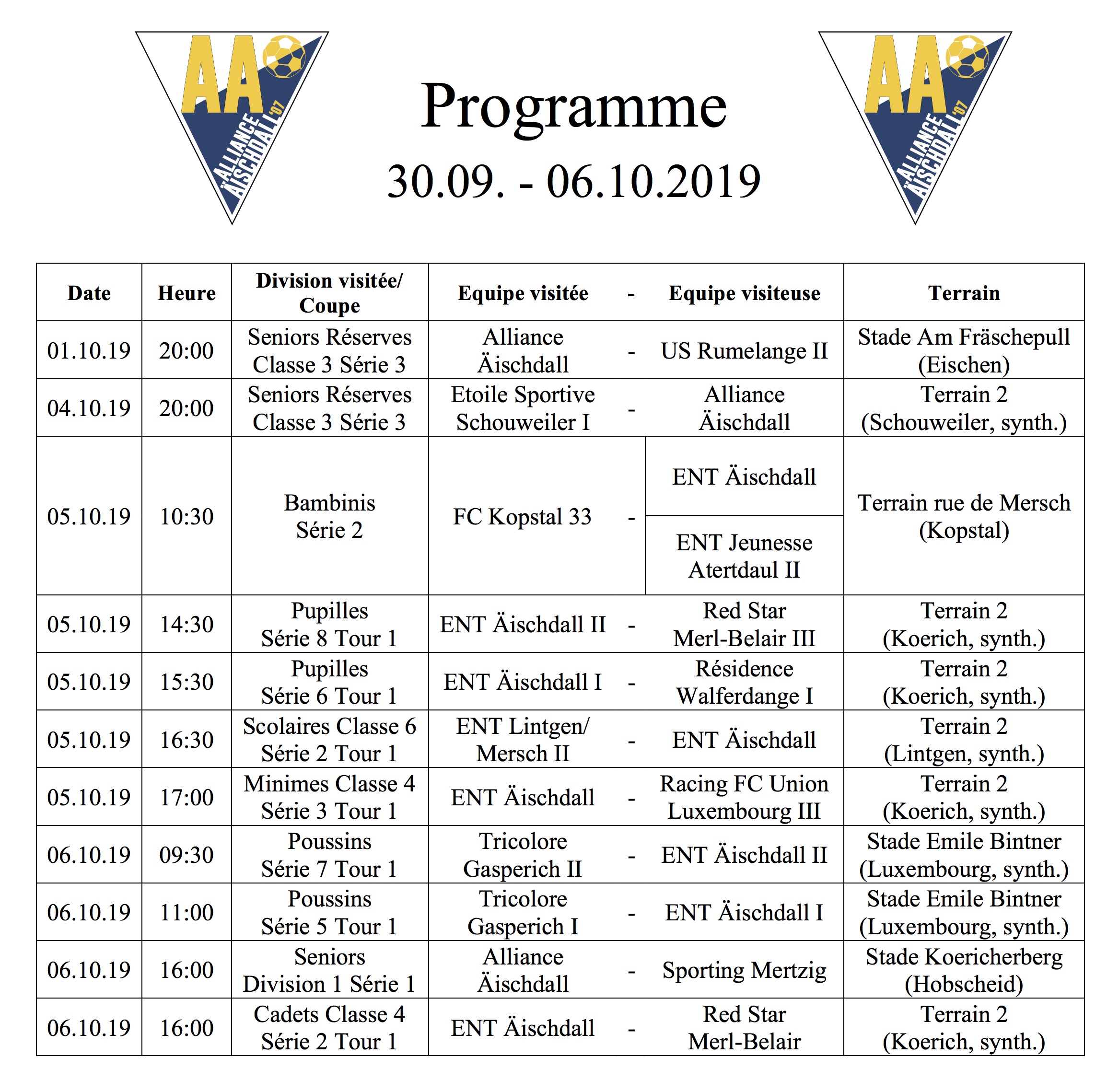 Programm 30.09.-06.10.2019