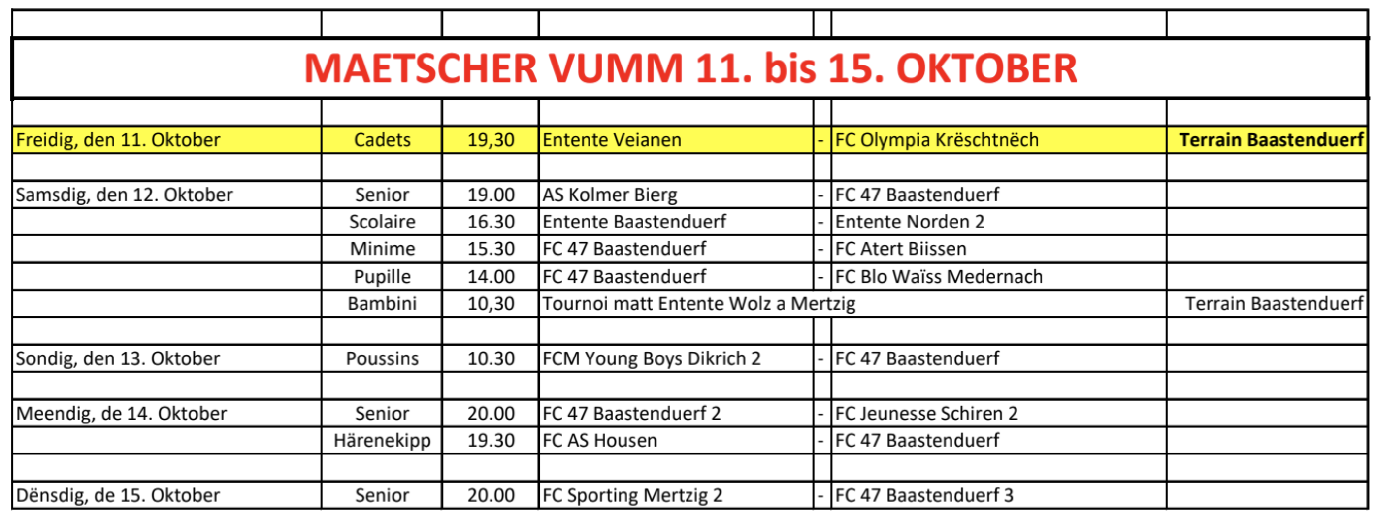1. Ekipp spillt ausnahmsweis Samsdes
