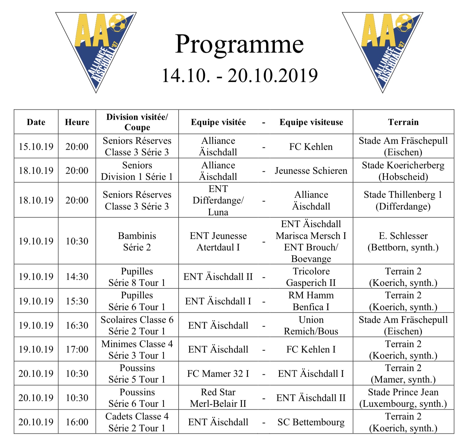 Programm 14.10.-20.10.2019