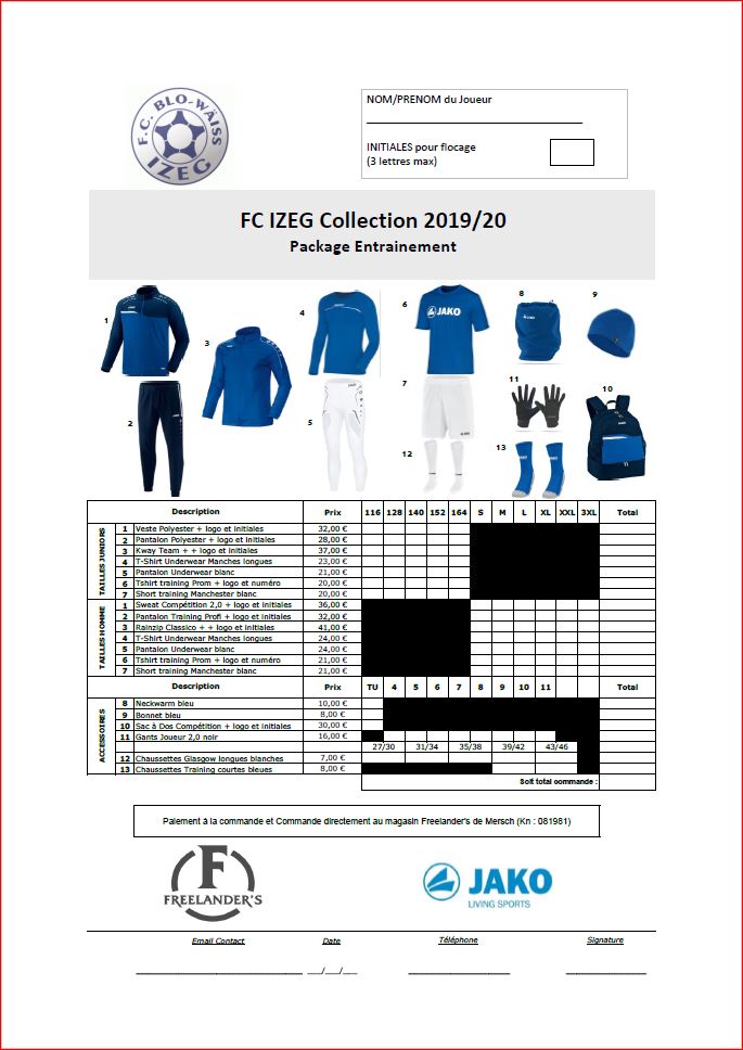 Trainingsset fir Jugendspiller Trainingsset fir Jugendspiller