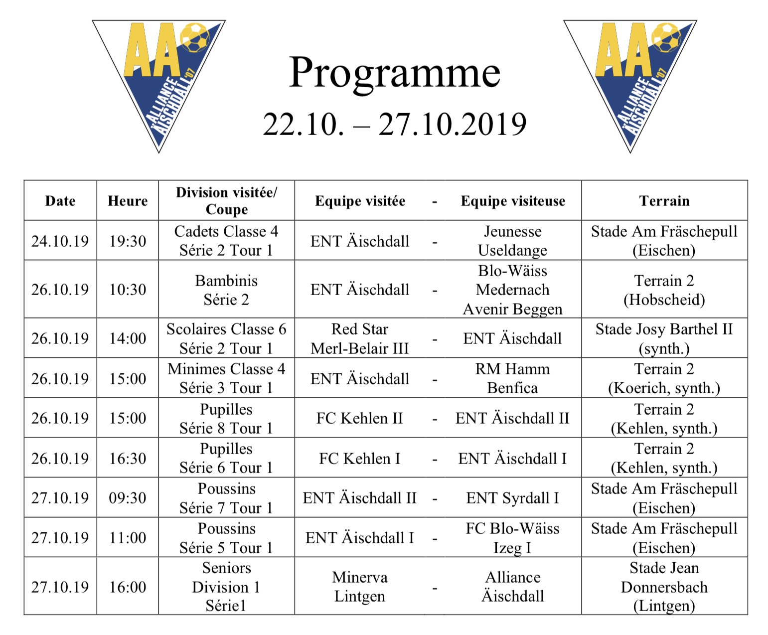 Programm 22.10.-27.10.2019