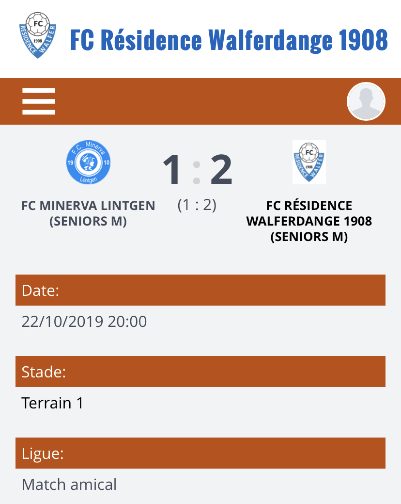 22/10/2019 Resultat match amical