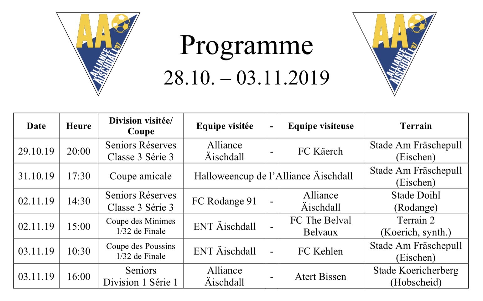 Programm 28.10.-03.11.2019