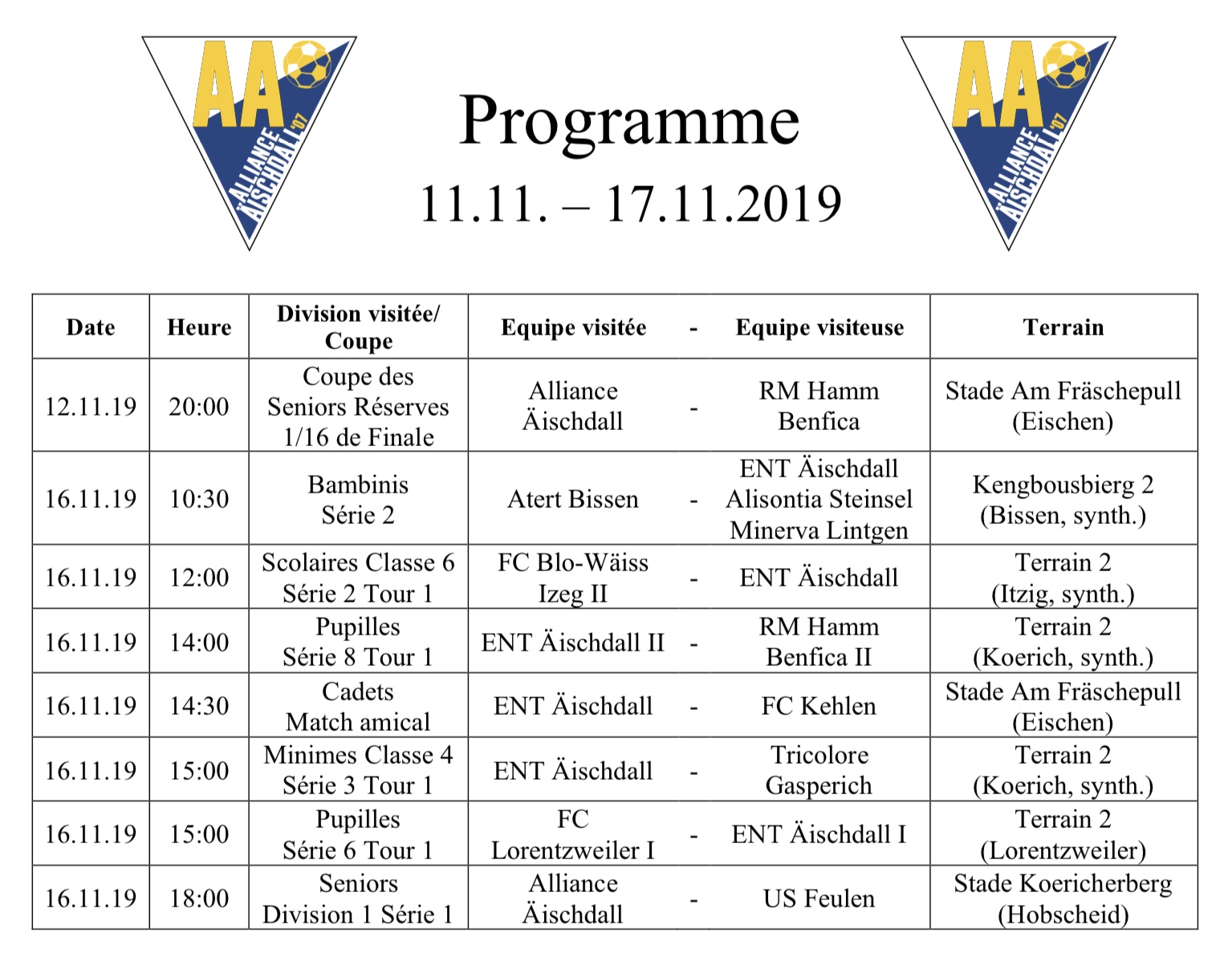 Programm 11.11.-17.11.2019