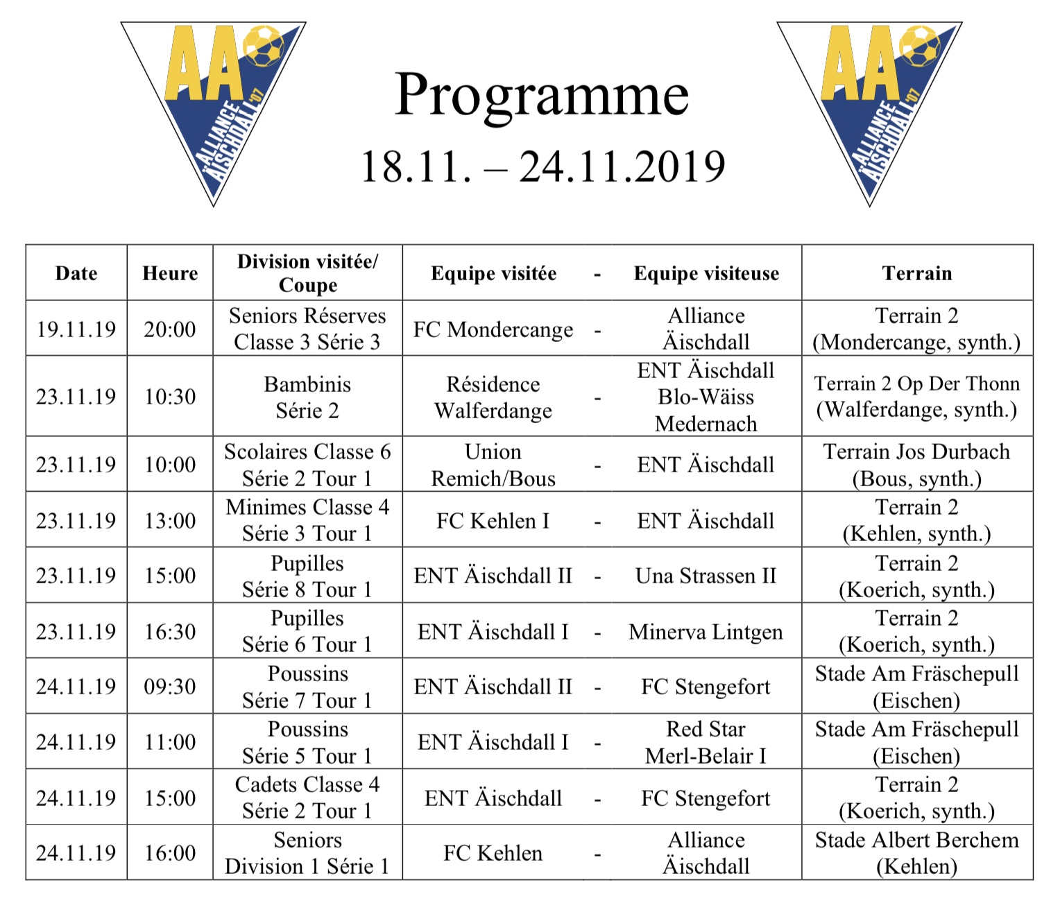 Programm 18.11.-24.11.2019