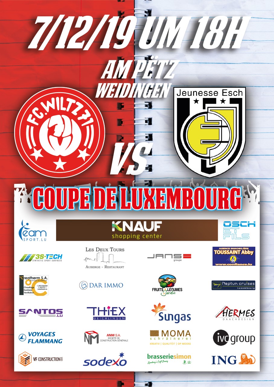 COUPE DE LUXEMBOURG - De Rekordmeester kennt op WOOLTZ