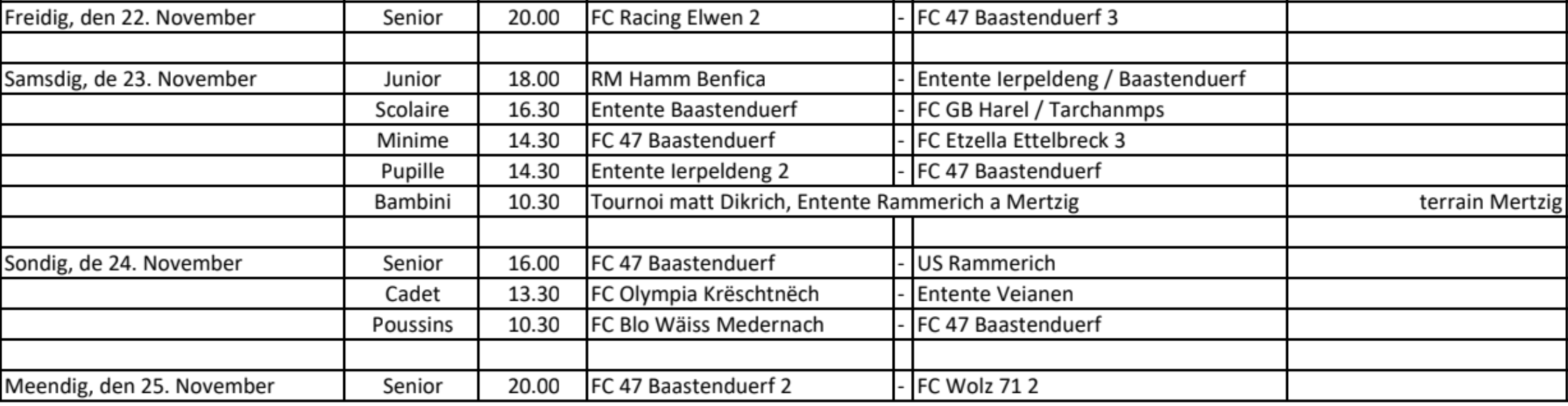 D'Mätcher vum Weekend