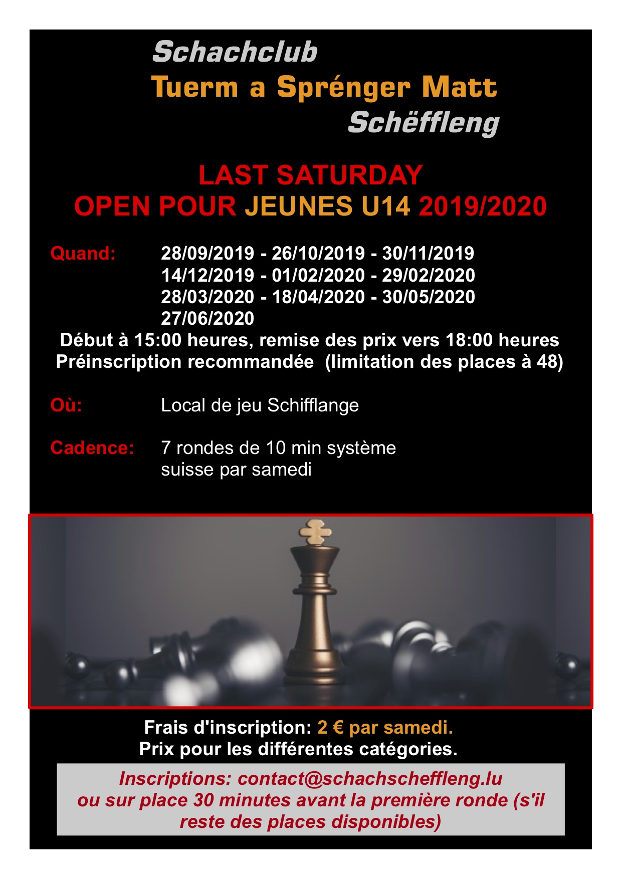 Chess results - Open Jeunes Schifflange 30 November 2019