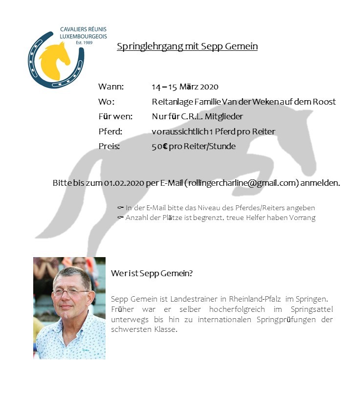 Springlehrgang mit Sepp Gemein