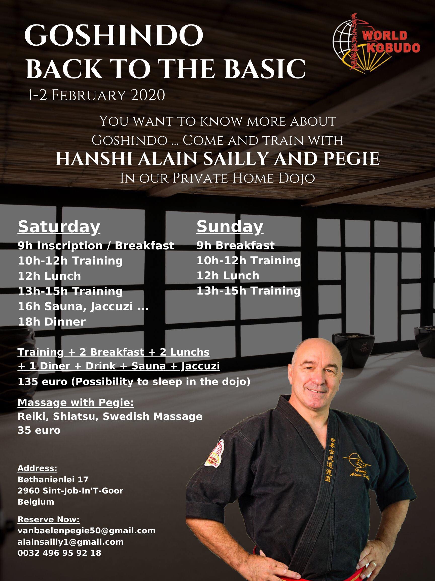 Stage Goshindo avec Alain SAILLY le 1 et 2 février 2020