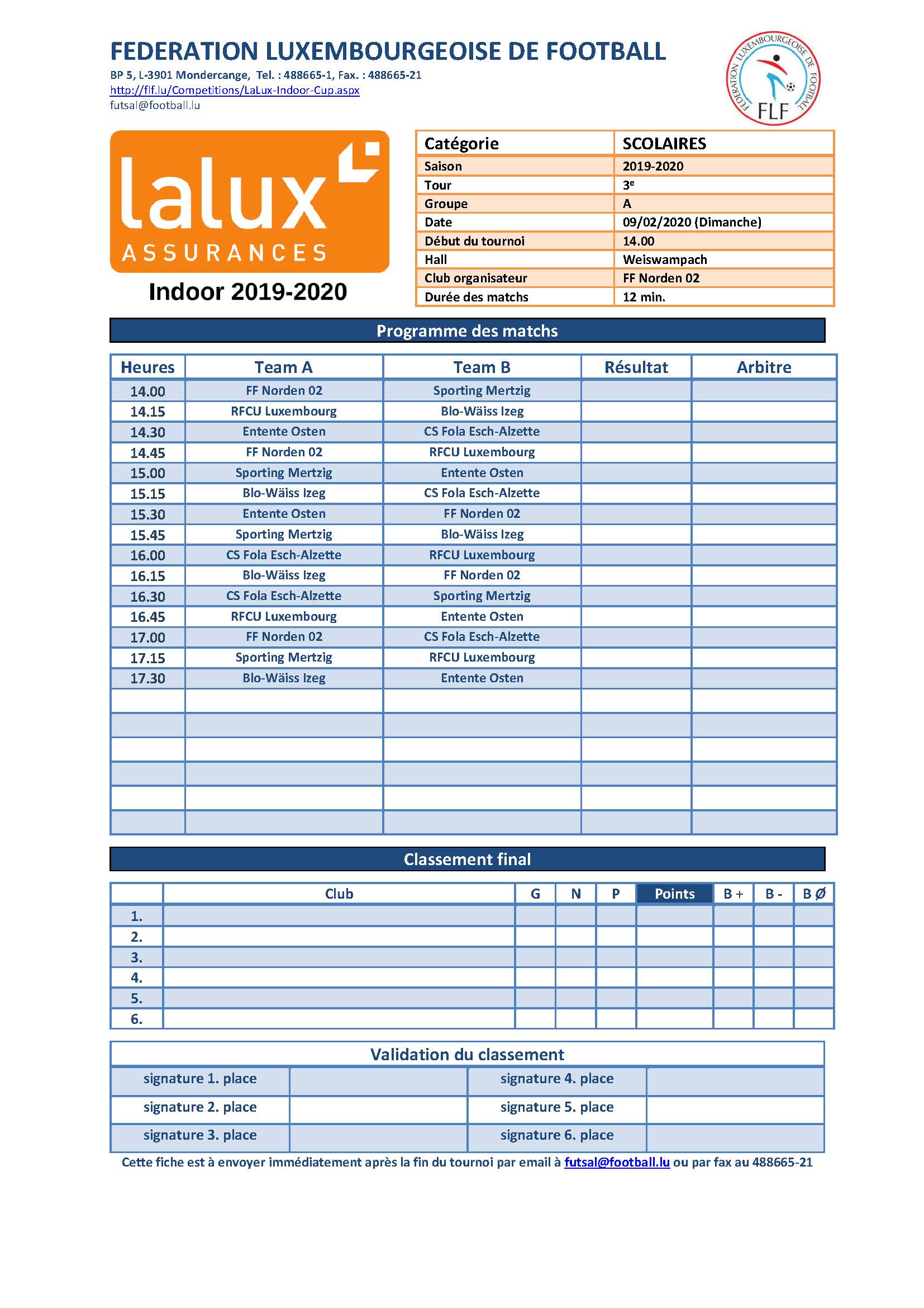 LALUX - INDOOR 2020 - Scolaires LALUX - INDOOR 2020 - Scolaires