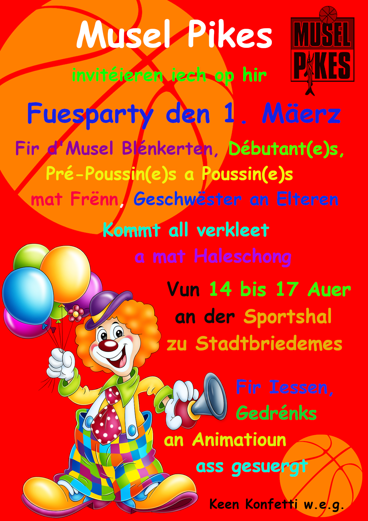 Fuesparty vun de Musel Blénkerten den 1. Mäerz